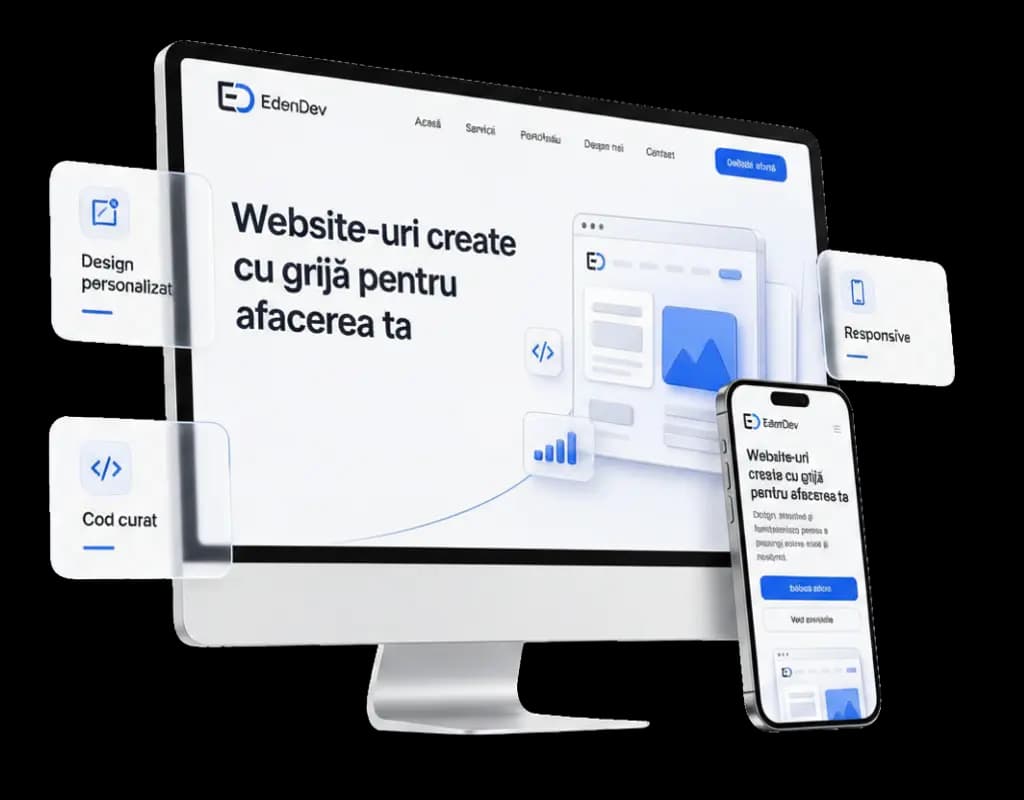 Website responsive creat pentru servicii de prezentare EdenDev